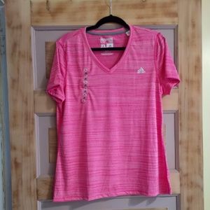 Adidas Heather Pink Workout Ultimate Tee Sz XL